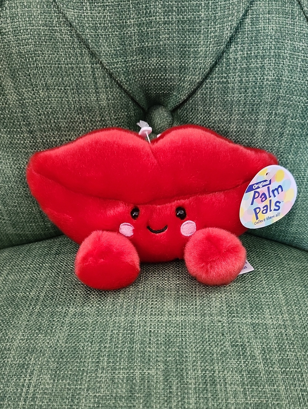 Original Palm Pals Red Plush Lip Toy